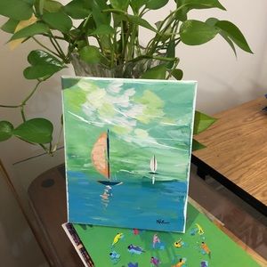 “Happy Sail” , Original painting 10x8 ,
